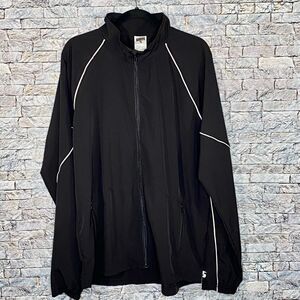 Soffe Men's Track Jacket Size Large Black and White with Pockets